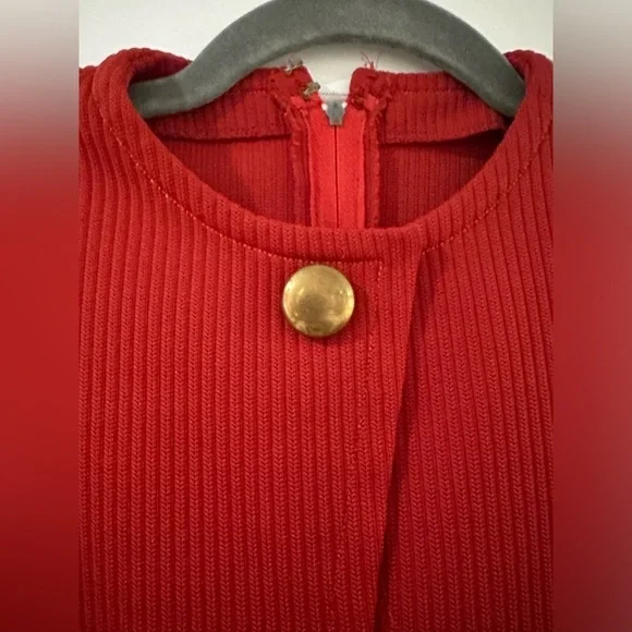 Vintage rust colored short sleeve dress, small - Picture 3 of 4